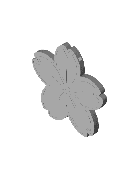 Sakura (Cherry Blossom - with outline) Charm 3d model