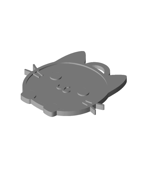 Kawaii Cat Keyring 5 (Single Extruder) 3d model