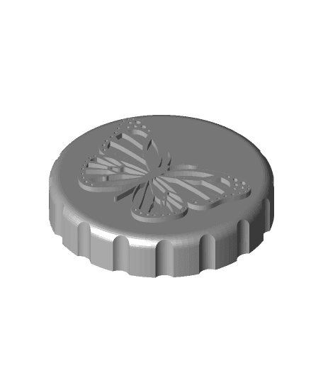 Monarch Butterfly - Stash Jar Lid 3d model