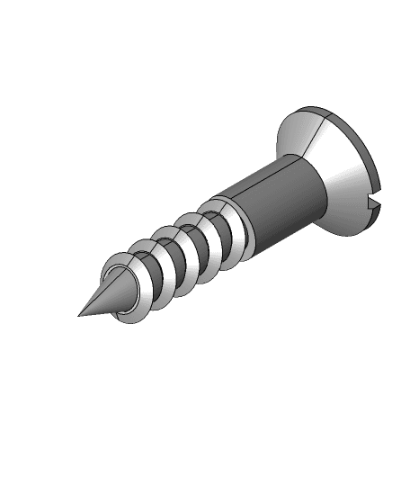 Slotted countersunk (flat) head wood screws 3d model