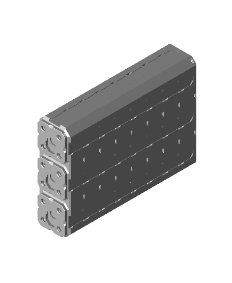 1x3x4 - Topped Multipoint Rail - Multibin Shell 3d model