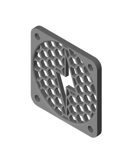 40mm Fan Guard with Lightning Bolt Design 3d model