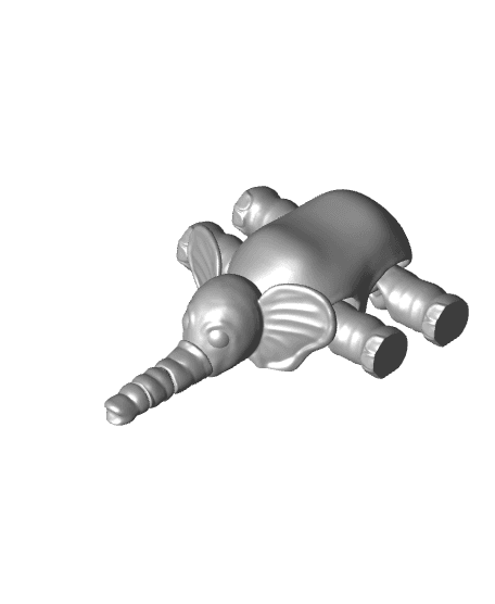 SIMPLE FLEXI ELEPHANT - SUPPORT FREE - PRINT IN PLACE 3d model