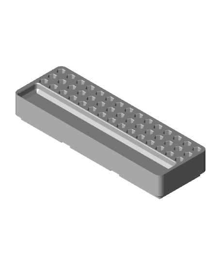 Gridfinity 4mm bit holder with slot for iFixit precision screwdriver 3d model