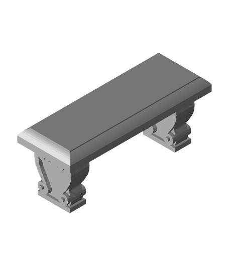 Fancy Bench HO Scale 3d model