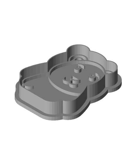 cookie cutter bear - cutter and stamp 3d model