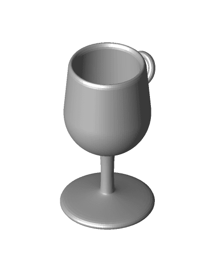 Wine Glass Pendant 3d model