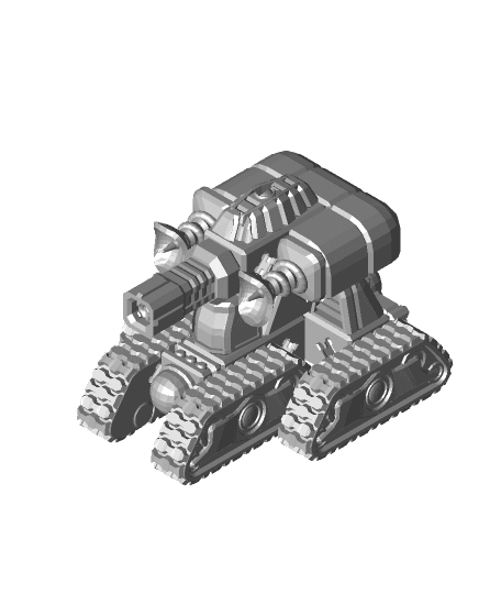 PrintABlok Tank with battle damage Articulated Vehicle Construction Toy 3d model