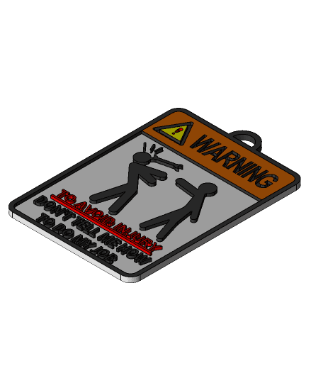 Warning Sign Board 3D Print update 3d model