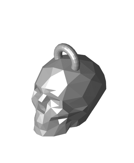 low poly skull keychain.stl 3d model