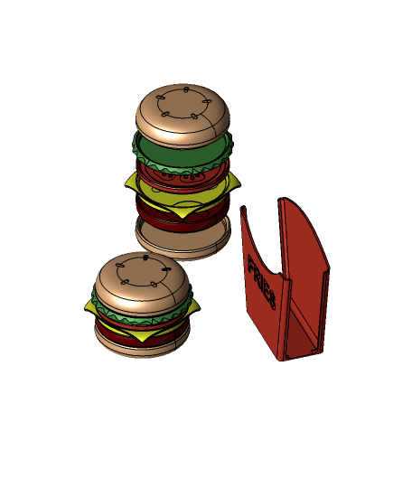 BURGER COASTER SET - STACKABLE! 3d model