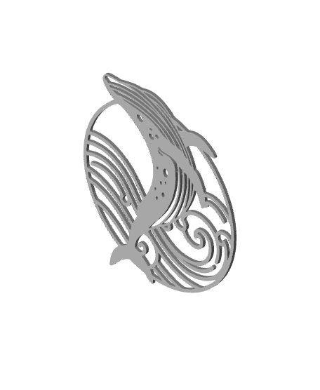 blue whale wall art ocean wall decor 3d model