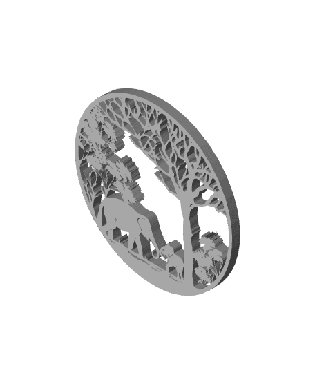 elephant wall art safari wall decor 3d model