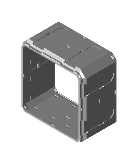 2x2x1 - Topped Multipoint Rail - Standard Click-In Multibin Shell Extension 3d model