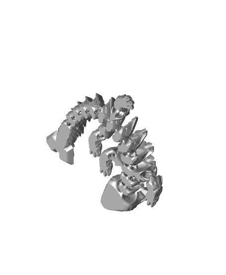 Articulated Dragon - Emerald Dragon - Snap-Flex Fidget Toy 3d model