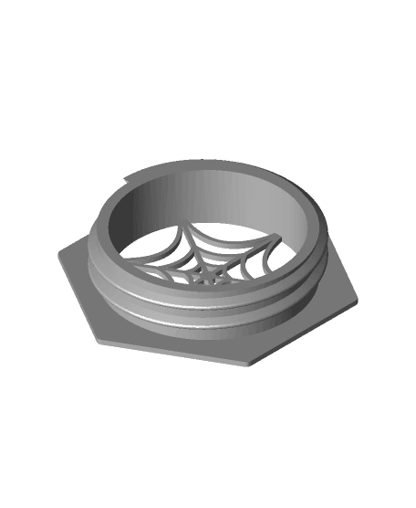 Spider Web Hexagon Lid for Desk Grommet System | Halloween Desk Decor 3d model