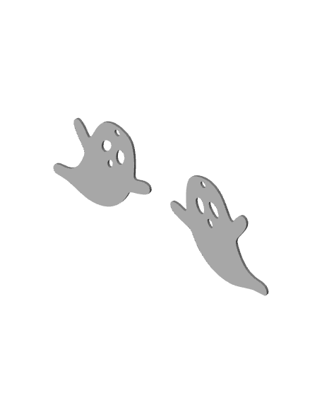 Ghostie Quick Print Earrings -  Halloween jewelry, art, spooky accessories 3d model