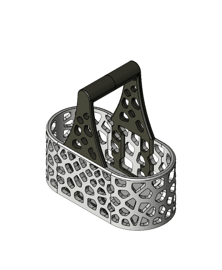 Multi part kitchen caddy - voronoi style 3d model