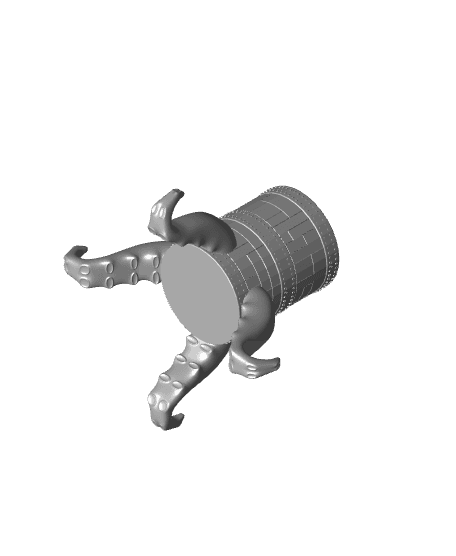 Naval Drum with Tentacle Beer Can Holder 3d model