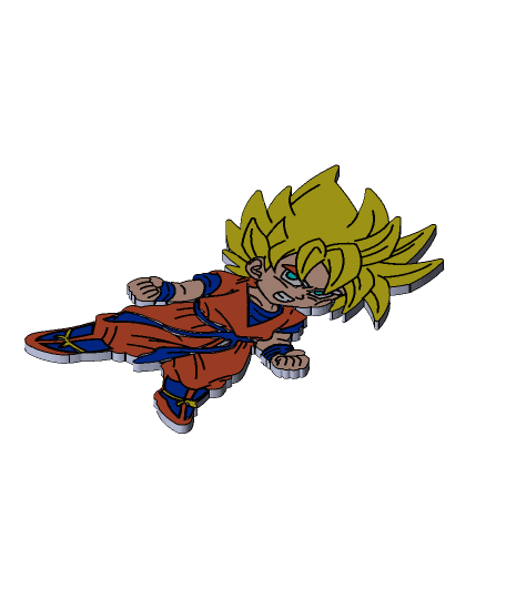 Goku Keychain 3D Print Design  3d model