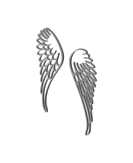 angel wings wall art heavenly decor 3d model