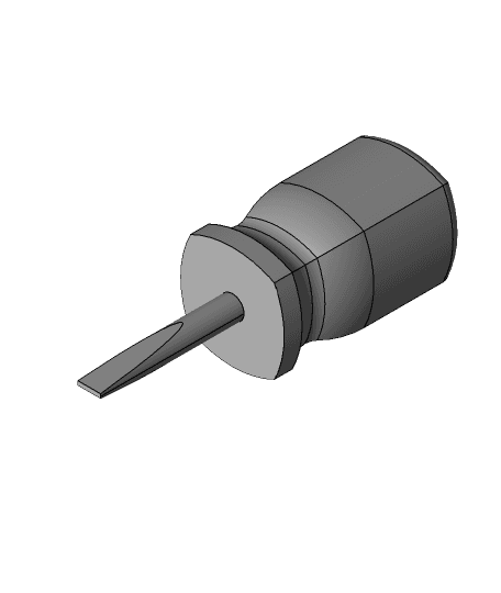 Screwdriver Isoryl ARB for slotted head - short blade 1,2 x 6,5 mm 3d model