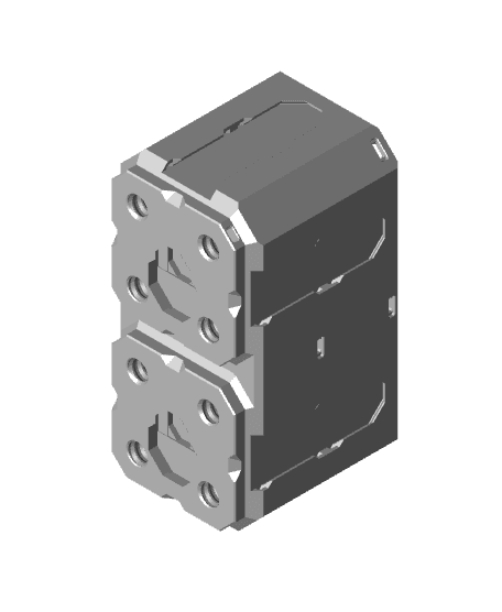 1x2x1 - Topped Multipoint Rail - Multibin Shell 3d model