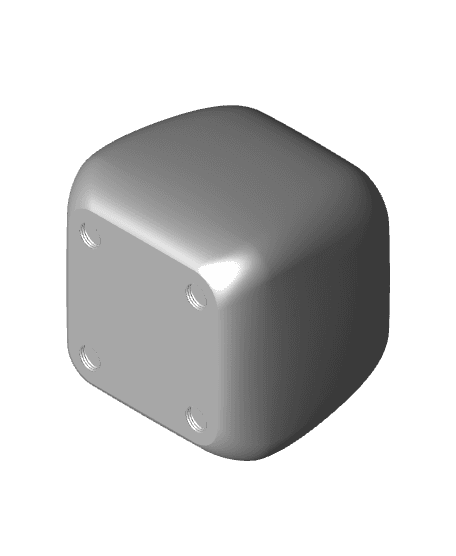 Rounded Cube Plant Pot with feet 3d model