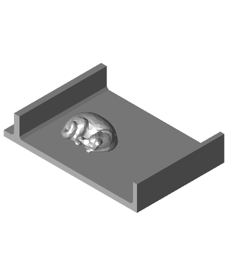 Dog Sleeping Beneath Bed Figure - LED Illuminated 3d model