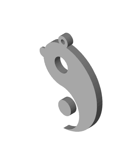 Yin Yang Llavero  3d model