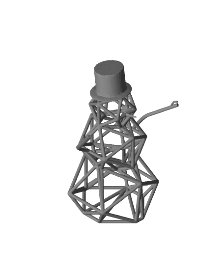 Grid Snowman Sculpture - Christmas decor 3d model