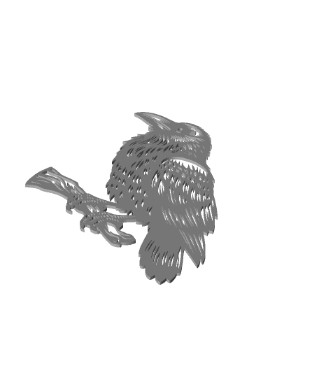 raven on branch.stl 3d model