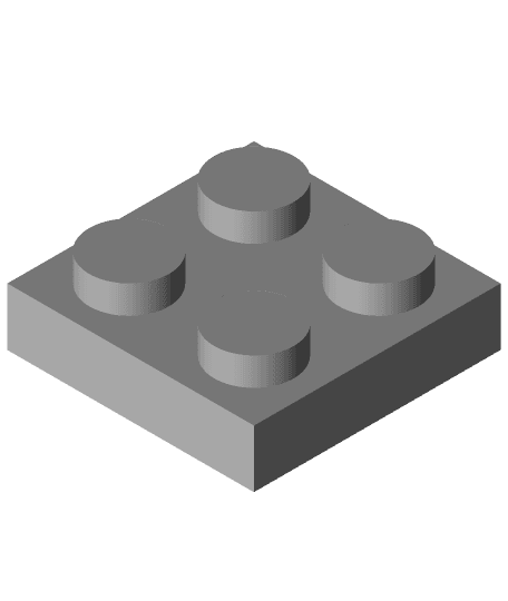 2X2 Flat Lego Brick 3d model