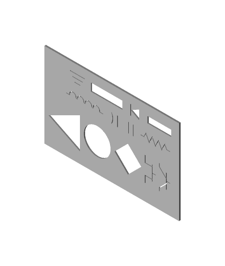 Card size Circuit Symbols 0.4 mm fineliner.stl 3d model