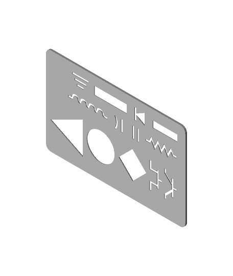 Round Corners Card Size Circuit Symbols.stl 3d model