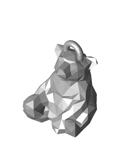 low poly bear keychain.stl 3d model