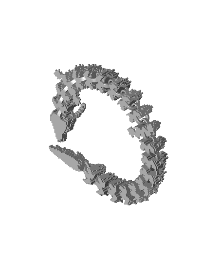 articulated voxel dragon 3d model