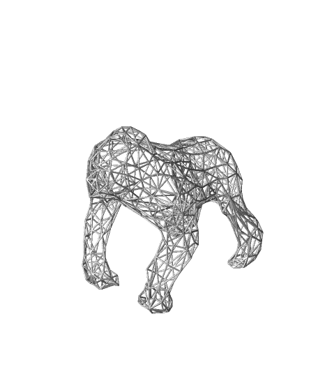 Wire Art Gorilla 3d model