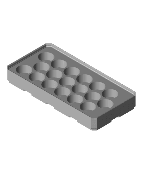 4x2x0·5, No Lock Holes, Multigrid Bin For 25mm Paints 3d model