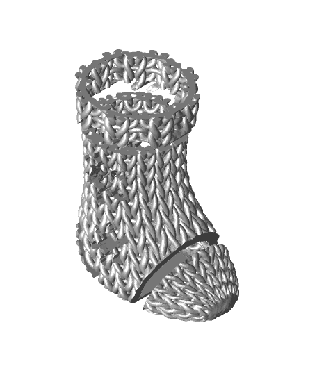 Dual Color Remix of Knitted Stocking 3d model