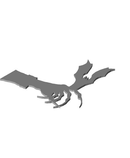 Vampire hand with bat window decoration 3d model