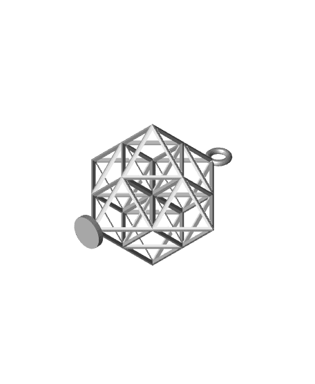 Octahedral lattice earring 3d model