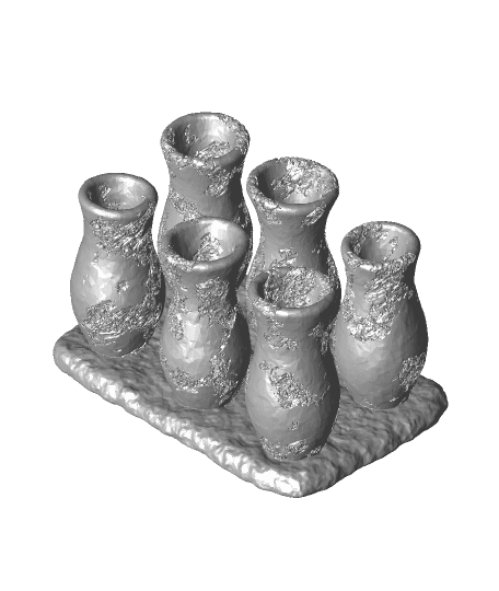 Cluster Vases (Rectangular Base) 3d model