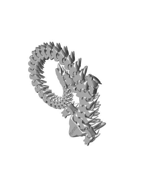 Articulated Dragon 008 And Dragon egg 009 - No supports - STL - Print in place 3d model