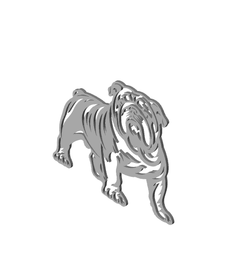 Bulldog wall art Bullie Wall decor Dog decoration 3d model