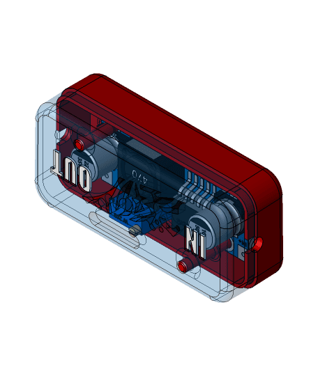 Buck converter LM2596 protective box / cover 3d model