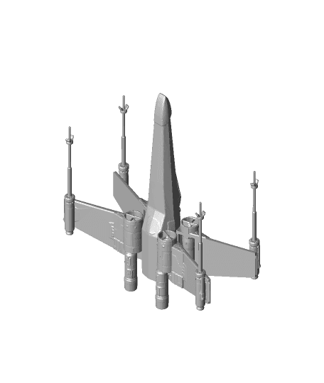 Star Wars X Wing, S-foils in attack position 3d model