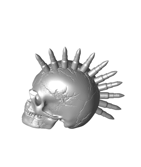 Bullet Mohawk -Punk Skull 3d model