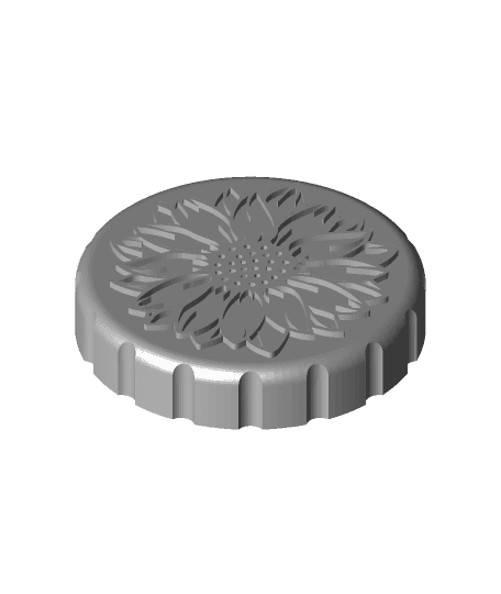 Sunflower Stash Jar Lid 3d model