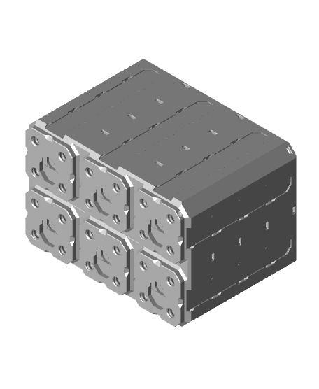 3x2x2 - Topped Multipoint Rail - Multibin Shell 3d model